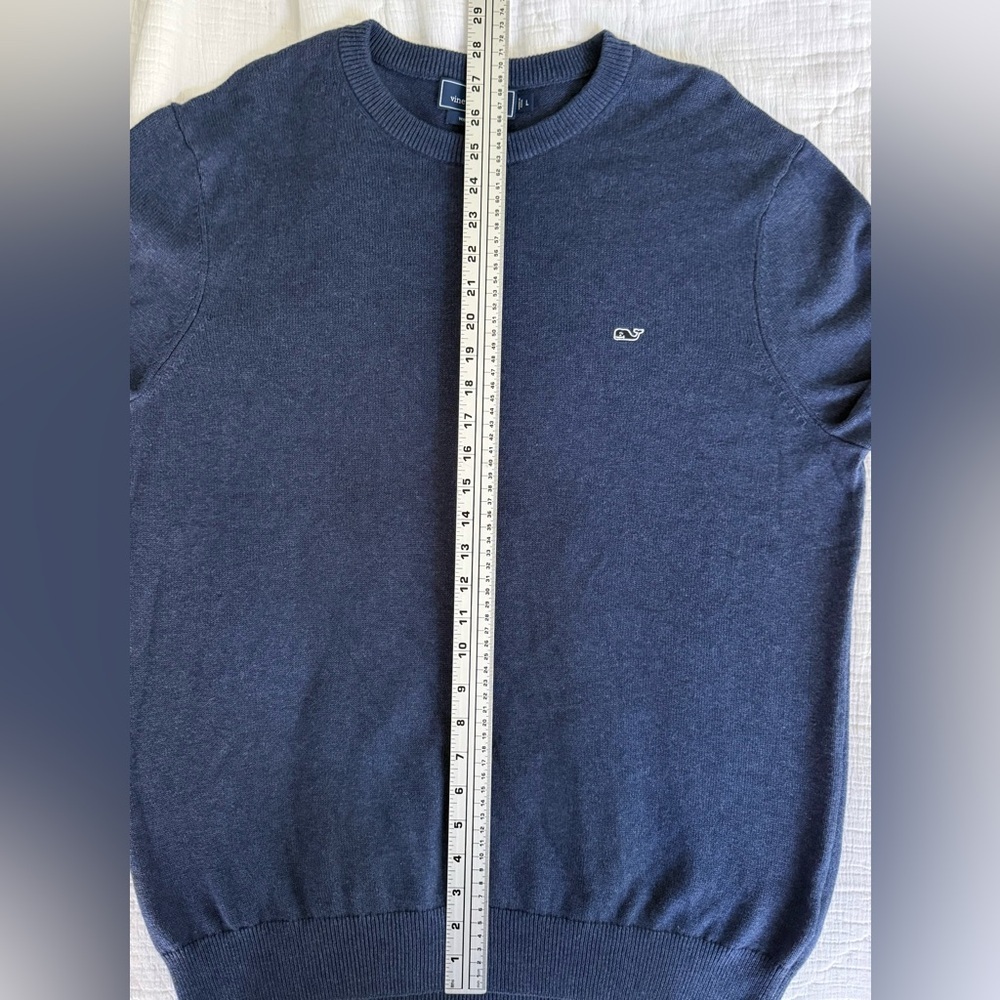 Vineyard Vines Men’s Blue Cotton Cashmere Sweater Pullover Crewneck Size L - Picture 8 of 9